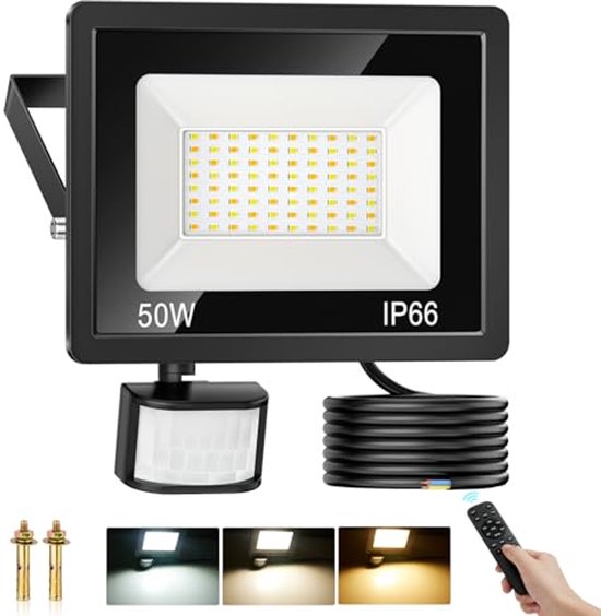 Led buitenlamp 30W met bewegingsmelder 1500Lm 4000K - LED lampen