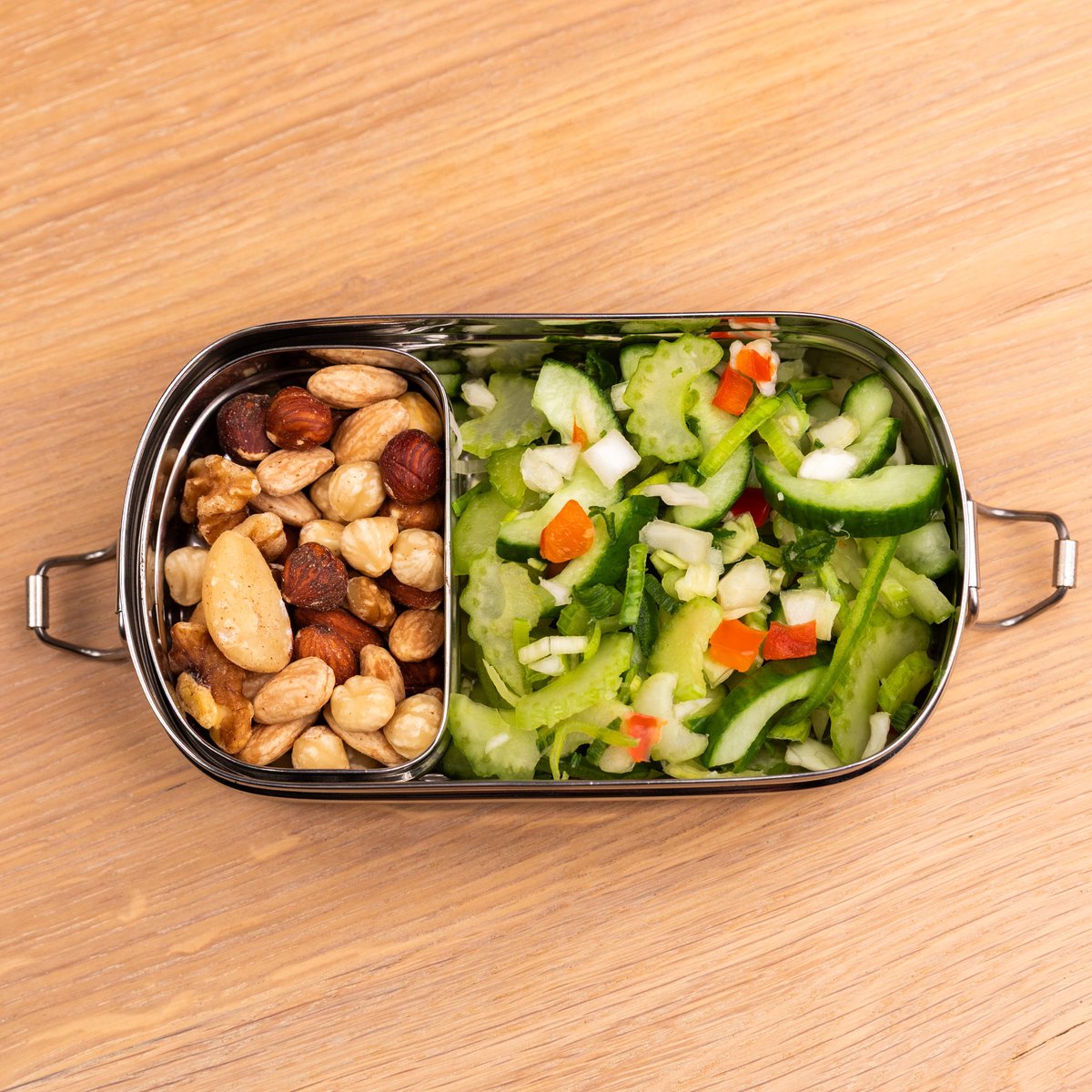 RVS Lichte Lunchbox Ovaal - Klein - Bento - Lunchbox voor Kinderen - Broodtrommel voor school - RVS Kleine Lunchbox