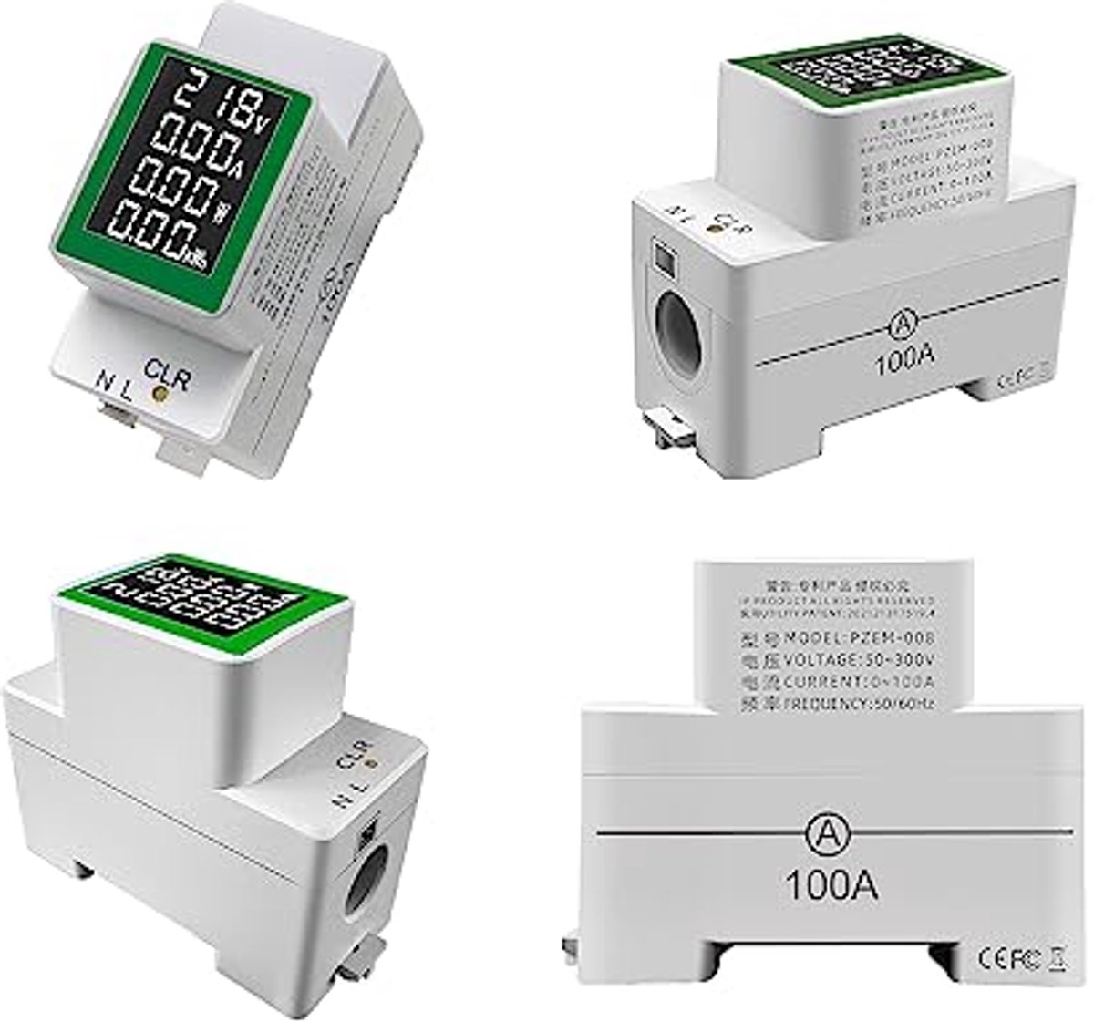 Digitale Multimeter 50-300V 100A - LCD Display voor Stroom, Spanning, Actieve Vermogen en Energie