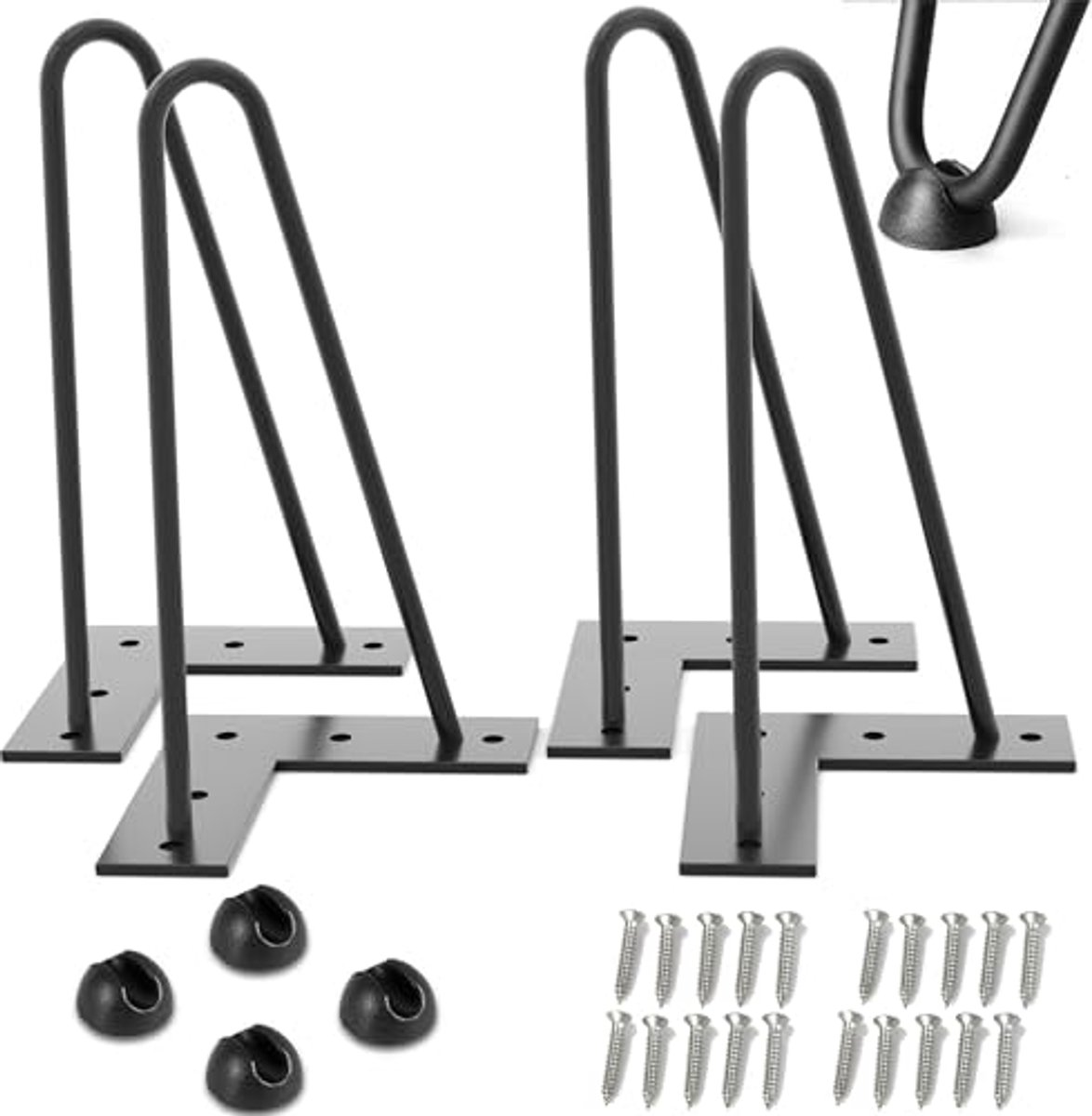Metalen tafelpoten 30 cm - 4 stuks voor creatief knutselen - Geschikt voor salontafels en eettafels