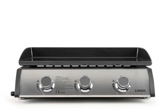 Plancha a gas de cromo duro . Potencia 6,4 Kw
