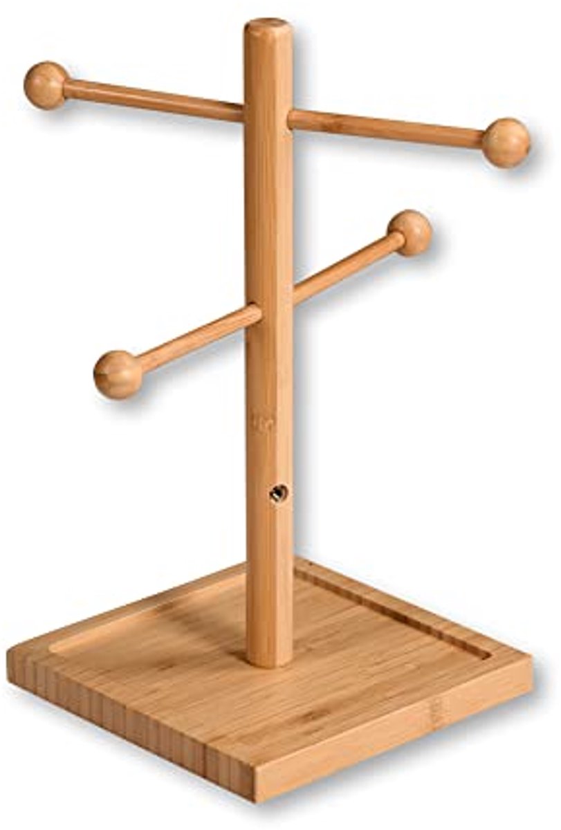 Krakeling- en Worststandaard van Bamboe - 6-armig - 20 x 20 cm - Ideaal voor Huis en Horeca