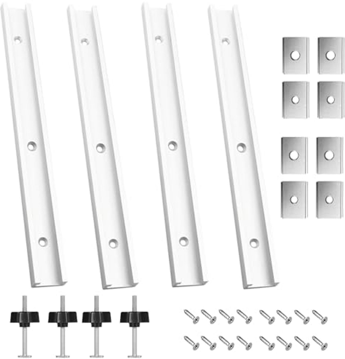 T-geleiderail-klemrails van aluminiumlegering - 400 mm T-sleuf met schuifregelaars voor houtbewerking