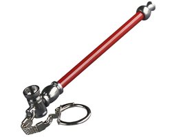 Metalen pijp met sleutelhanger - 12 cm roestvrijstalen tabakspijp voor onderweg