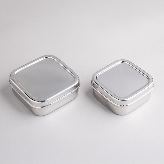 Bols à fruits de Luxe en acier inoxydable - Set de 2 - Boîtes à collation Bols à fruits en acier inoxydable - Enfants - Sans BPA - Talli - Bol à fruits scolaire - Boîte à collation enfant - Boîte à fruits