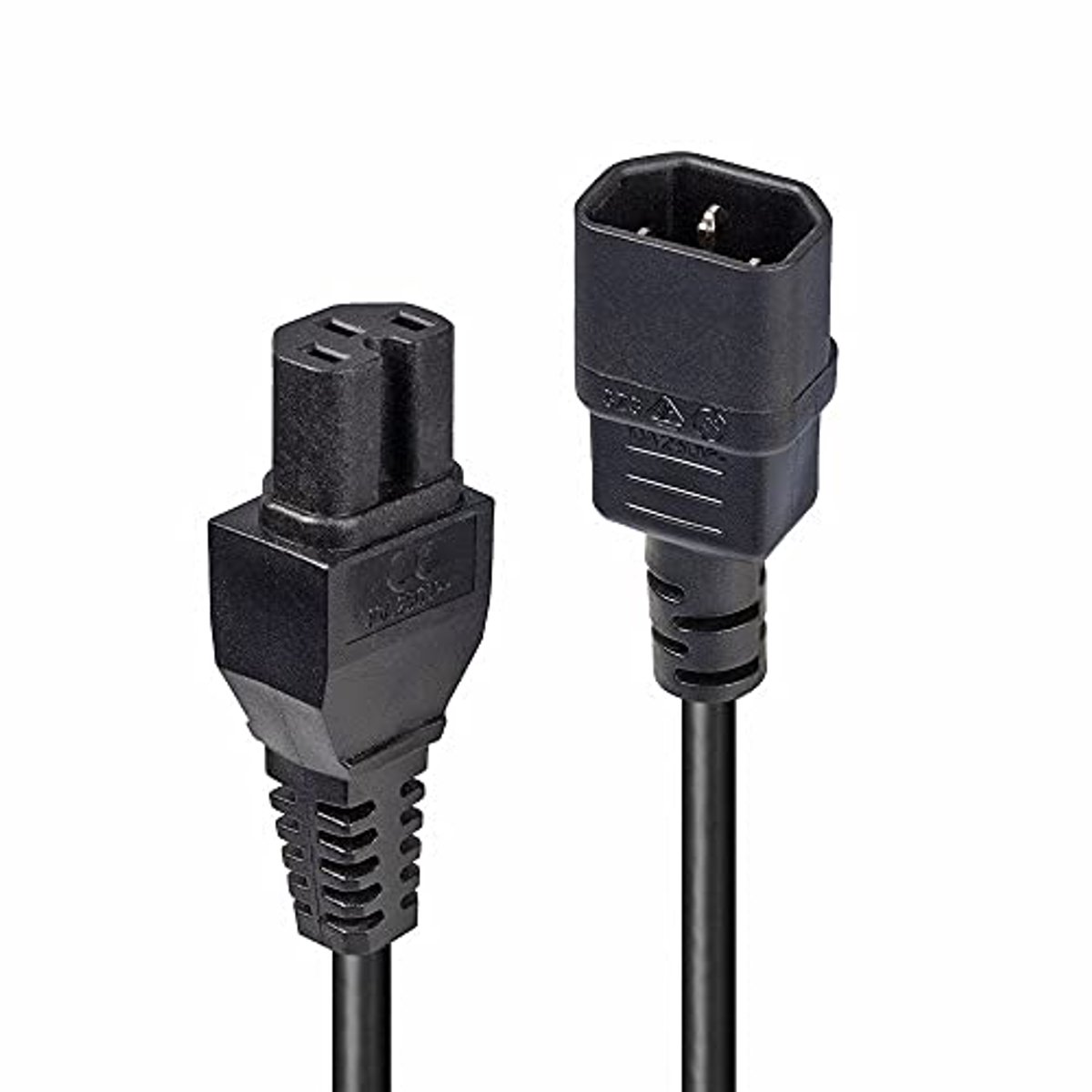 2m Warm Geconditioneerde IEC Verlengkabel C14 naar C15 - Zwart