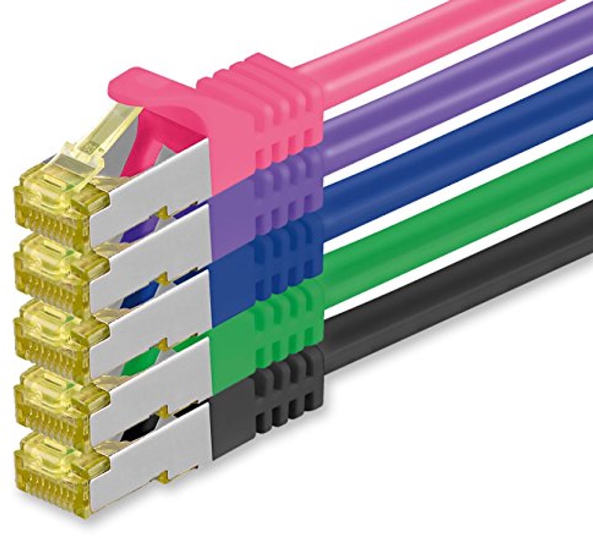 CAT7 0,5 M Netwerkkabel - Ethernet LAN Kabel RJ-45 SFTP tot 10GB/s - 5 Kleuren