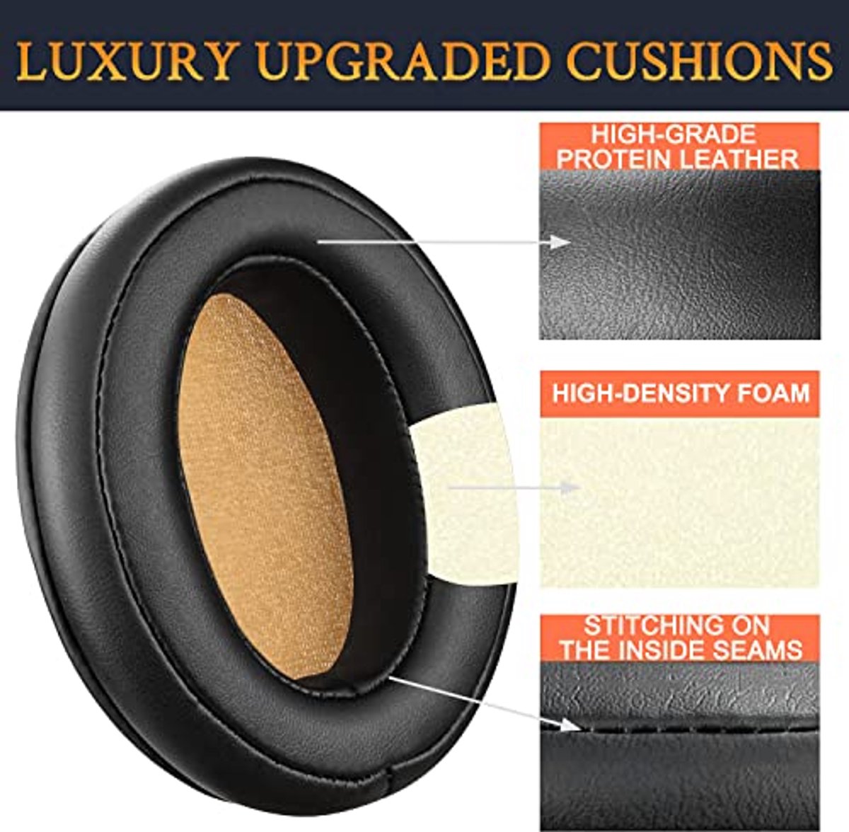 Leren Vervangende Oorkussens voor Momentum 2.0/HD1 Hoofdtelefoon - Memory Foam Earpads