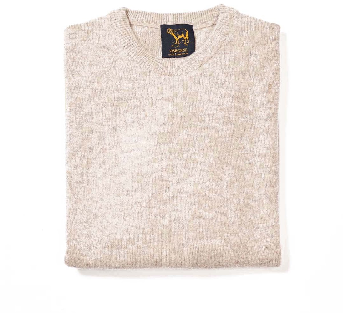 Osborne Knitwear Trui met ronde hals - Sweater heren in Lamswol - Pullover Heren - Cobble - XL
