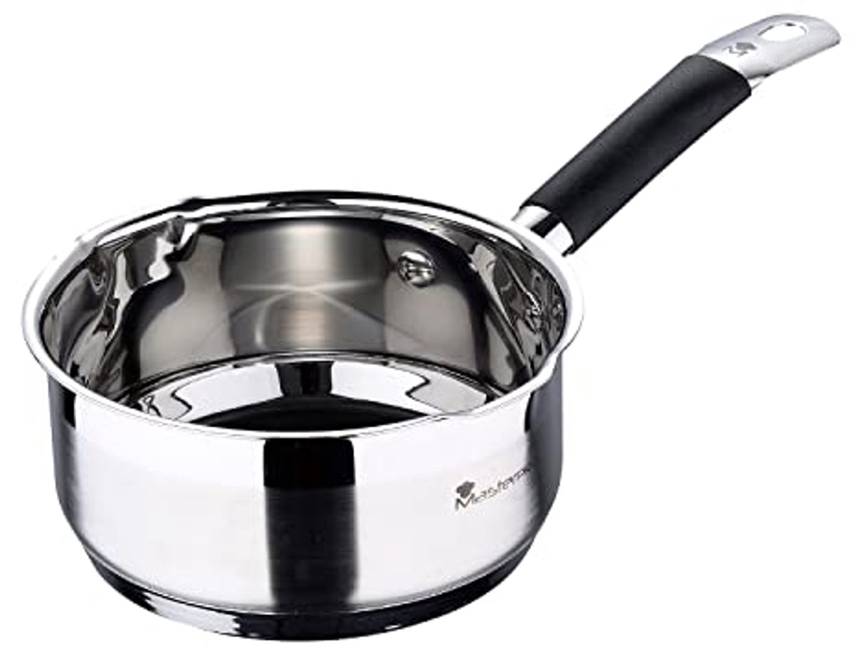 RVS Kookpan 1.3 L - 16 cm - Ergonomische Handgreep - Geschikt voor Alle Warmtebronnen