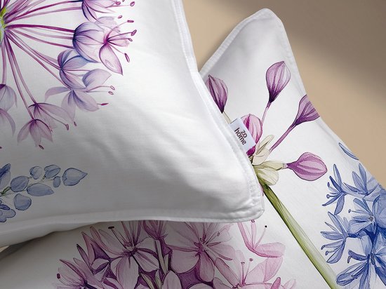 Zohome Dekbedovertrek Noemi - Multi - Lits-jumeaux - Dekbedhoes van 100% Katoen - Bloemen - 260x220 + 2 slopen 60/70 cm - AW25 van Merkloos — afbeelding 5