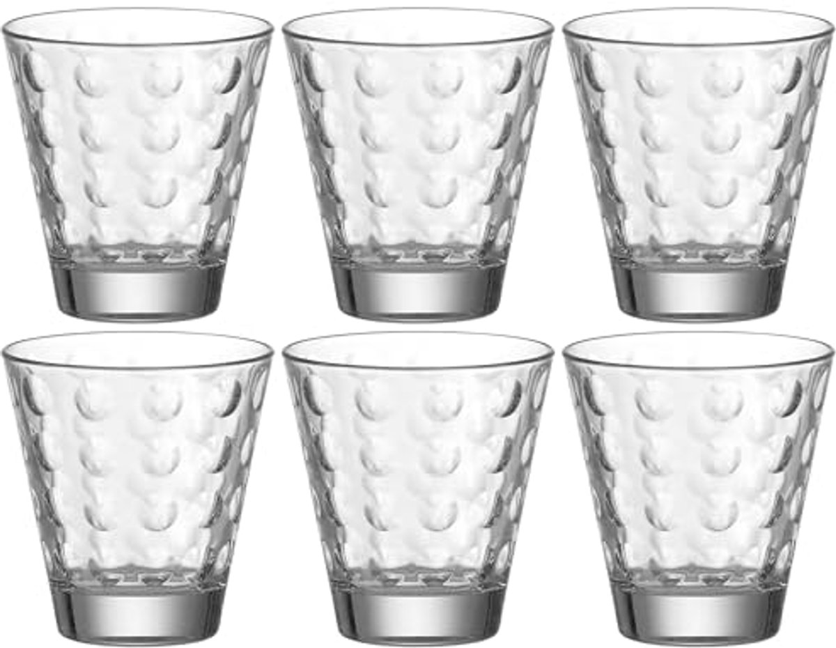 Drinkglazen set van 6 - Vaatwasserbestendige sap- en waterglazen van glas 215 ml