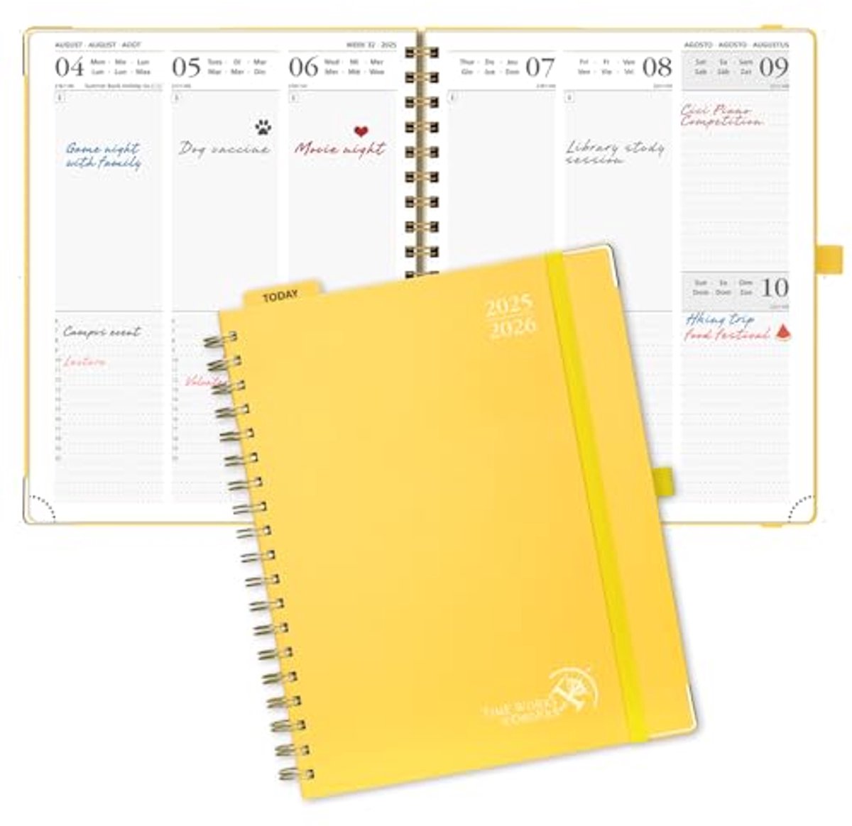 Weekly Planner 2025-2026 | Verticaal Agenda voor 17 Maanden met Hard Cover