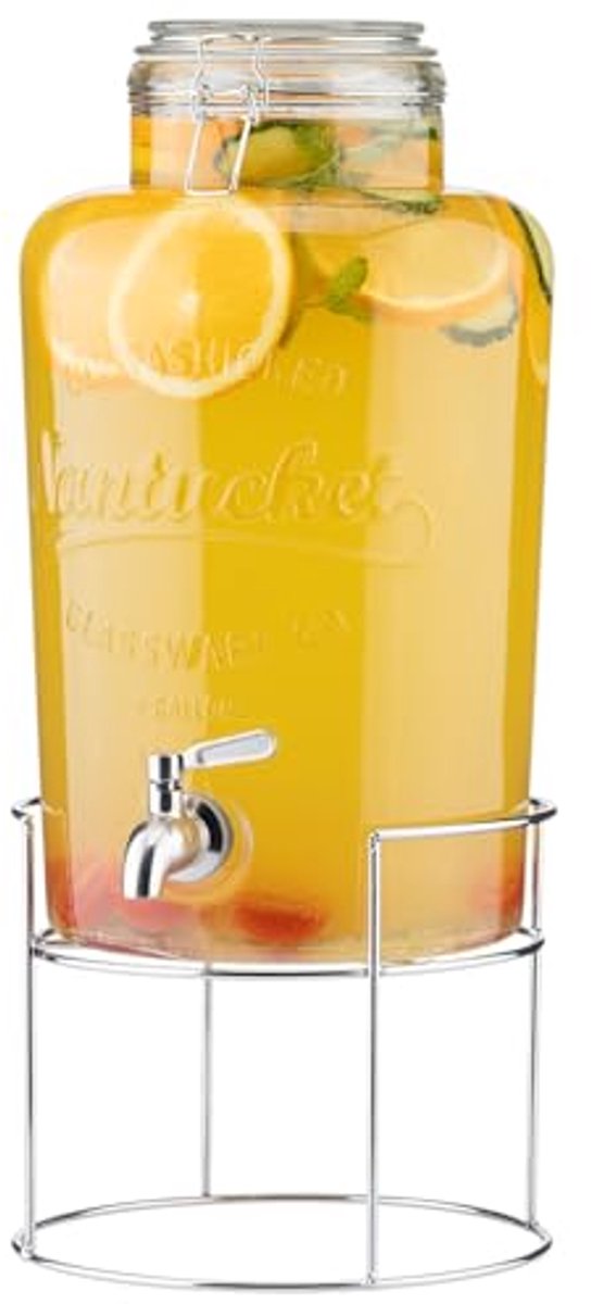 Glazen drankdispenser met tappunt 8 l - Stijlvolle drankverdeler voor feesten