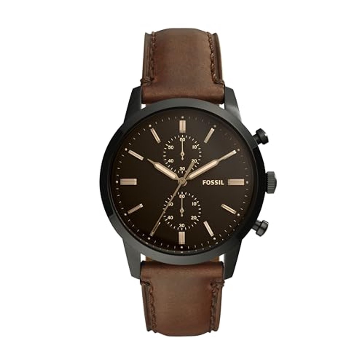 Herenhorloge met Chronograaf en Leren Band