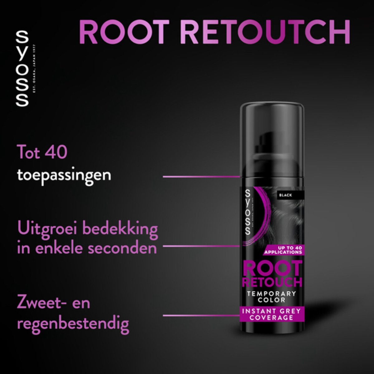 SYOSS Zwart Uitgroeispray - 1 stuk