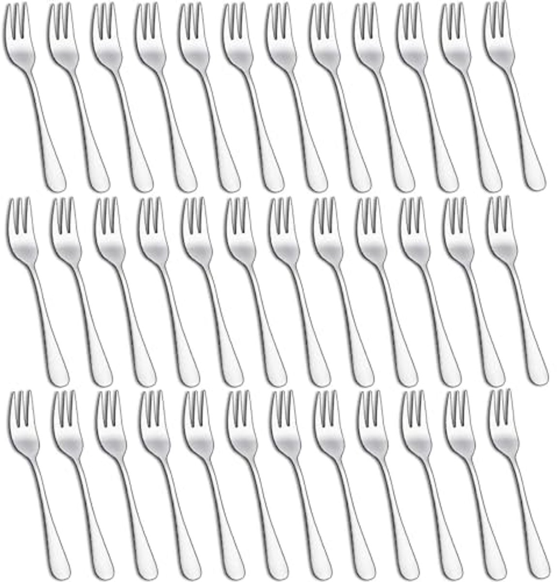 36 Stuks Roestvrijstalen Taartvorken Set - 14 cm, Vaatwasserbestendig, Perfect voor Dessert