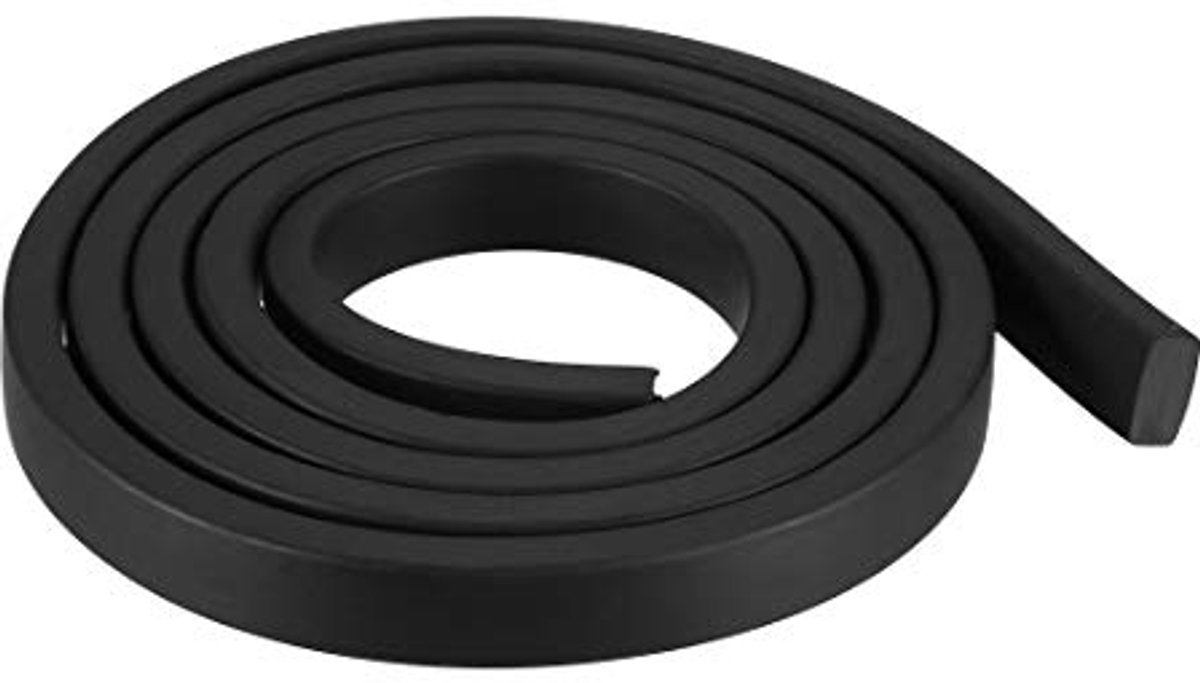 Optimaliseerde waterdichte rechthoekige rubberen band - 10 mm breed, 5 mm dik, 1 m lang - zwart - voor buitenactiviteiten.