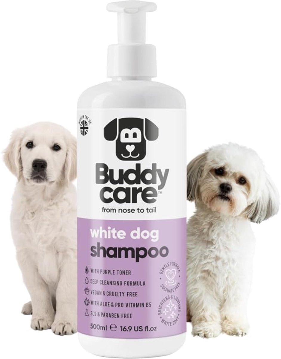 Buddycare Hondenshampoo voor een witte vacht 500ml (paars)