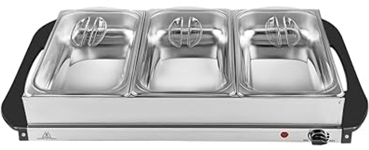 XXL 2-in-1 Buffetwarmer en Warmhoudplaat - 7,5 L Capaciteit voor Feestjes en Diner