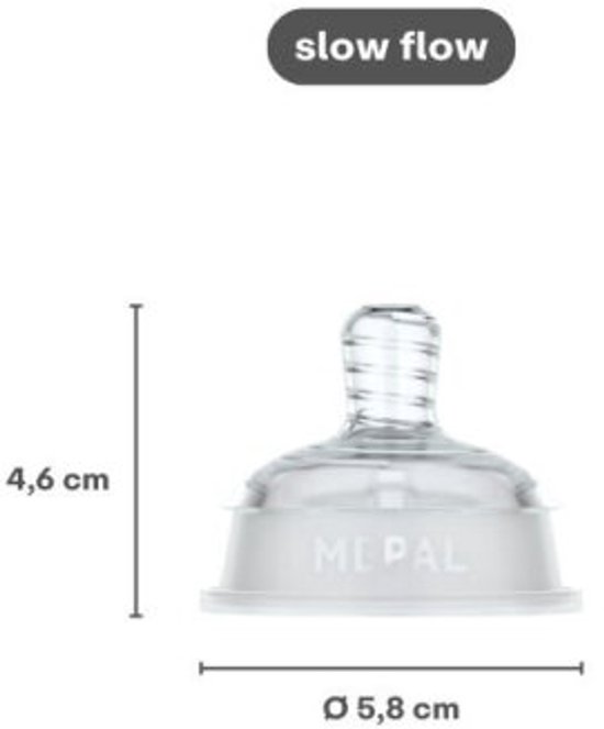 Mepal Mio Set flesspeen 2-delig slow - Anti-koliek - Spiraalontwerp voorkomt verstopping - Siliconen van medische kwaliteit - Helder van Mepal — afbeelding 2