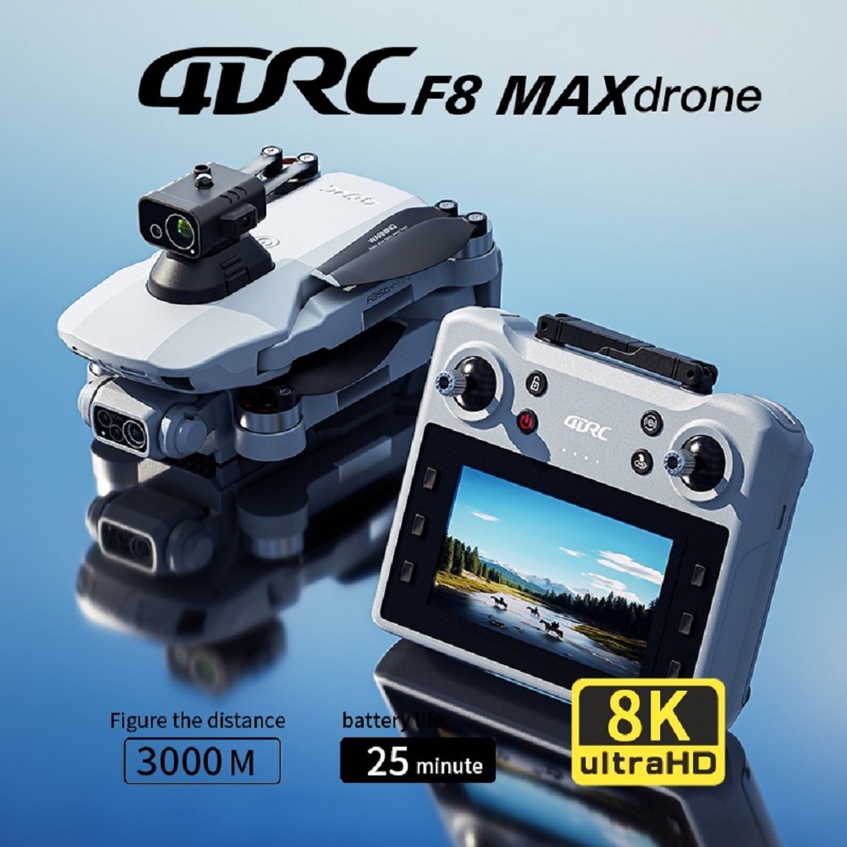 4DRC F8 PRO MAX GPS Drone 8K HD Camera Borstelloze Opvouwbare Quadcopter met Schermafstandsbediening