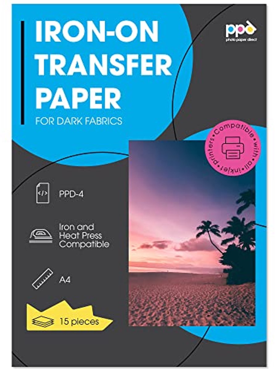 A4 Inkjet T-shirt Transfer Papier voor Donker Textiel - 15 Vellen