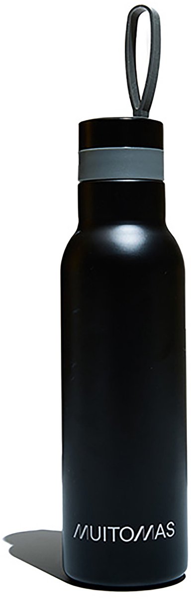 Muitomas Thermofles - Dubbel geïsoleerde voering - 500ml – 12 uur warm of 24 uur koude dranken - Zwart