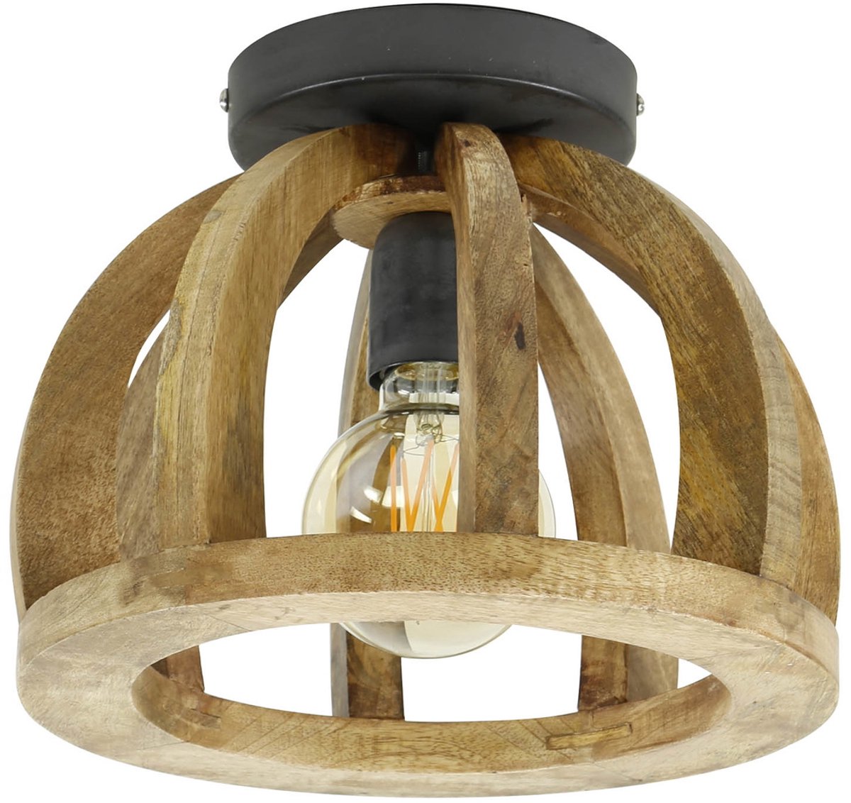 Giga Meubel Plafondlamp - Mangohout - 1-Lichts - 30x24x30cm