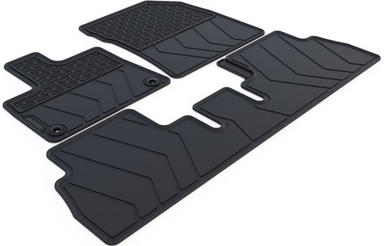 Rubber Automatten geschikt voor Peugeot Rifter - 2018-heden - 3-delig - Uitvoering: L1/L2 | 5-zits | Variabele stoelen | Bevestigingssysteem: Clips (met ovaal oog)