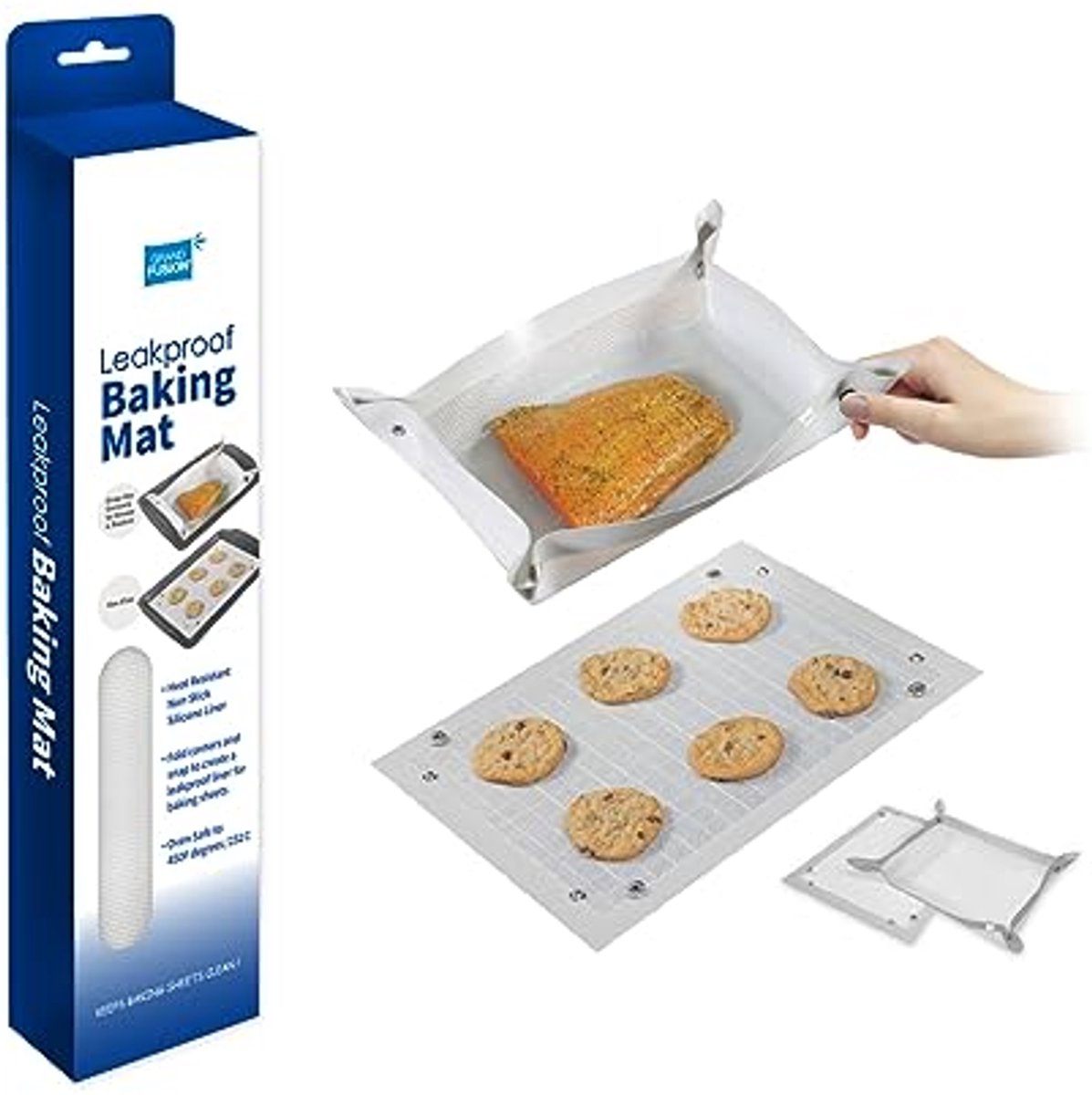 2-in-1 siliconen bakmat en bakplaat met klikhoeken - Antiaanbak, Lekvrij en Ovenveilig tot 230°C
