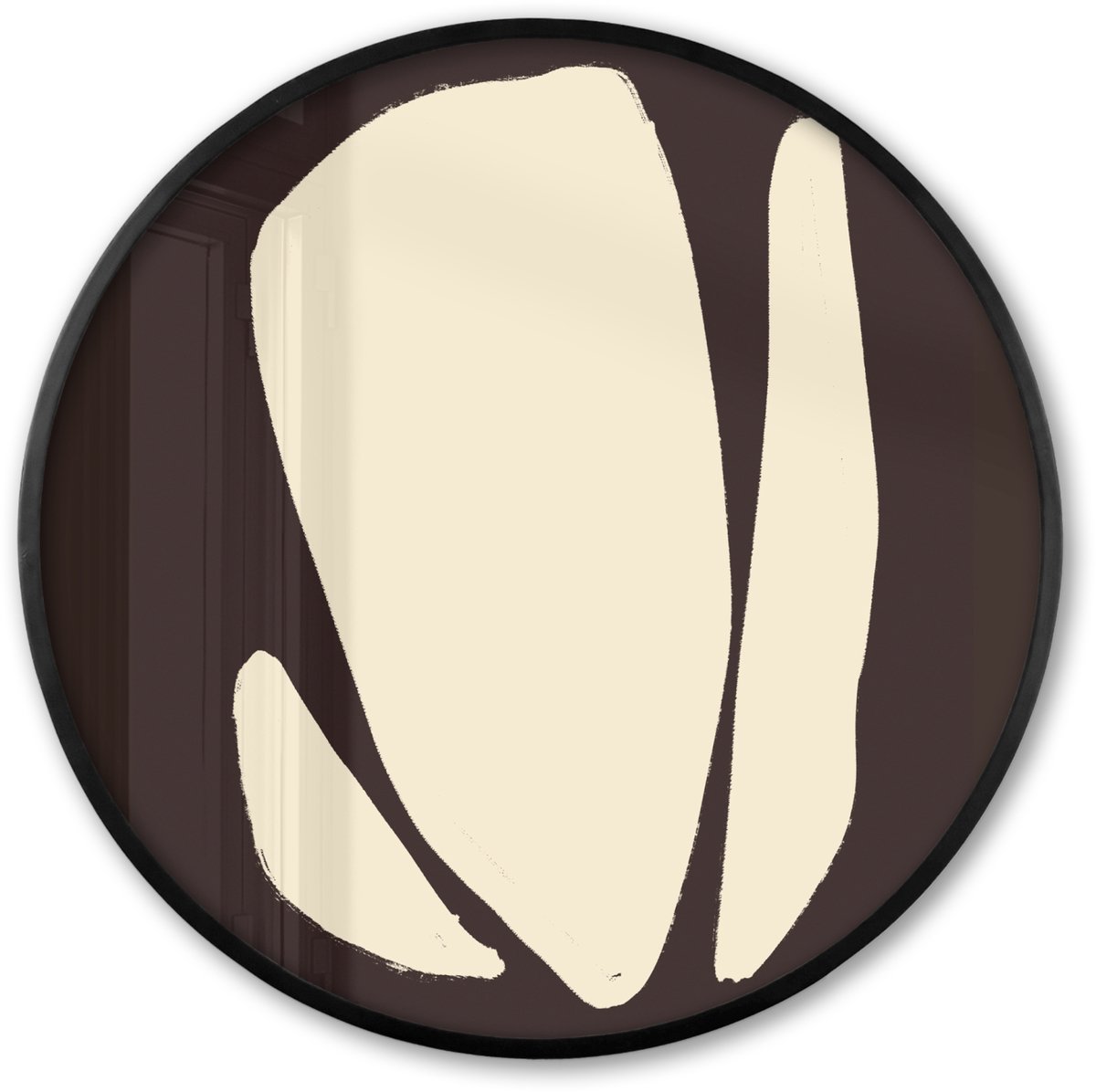 FrameYourWall Poster in lijst Rond - Fotolijst 60x60 cm - Posters - Kunst - Modern - Bruin - Abstract - Ronde posterlijst zwart - Decoratie - Wanddecoratie woonkamer - Muurdecoratie slaapkamer