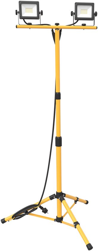 Ledvion - Lot de 2 lampes de chantier LED avec trépied - 20 W - 6 500 K - 2 200 L - IP65