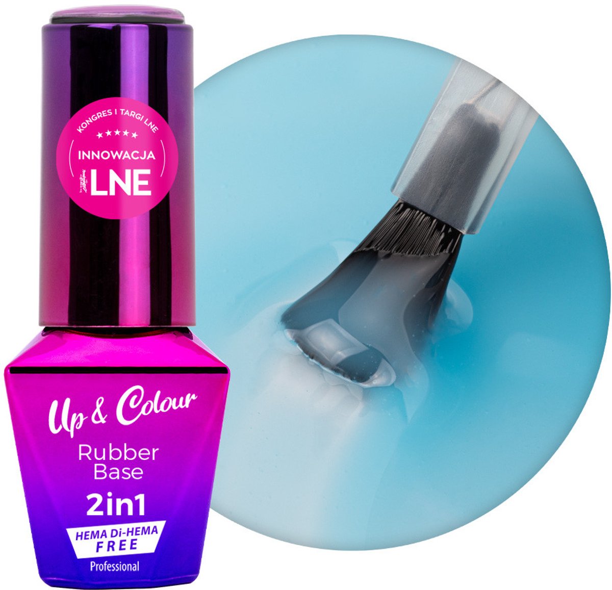 MollyLac - Rubber Base - Blue Silk - 2 in 1 - HEMA/Di-HEMA Vrij