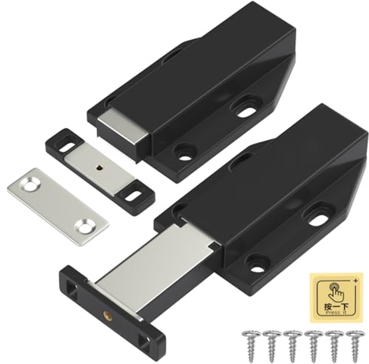 Push Open Deurvangsten 2 Pack - Magnetische Kast Push Latch voor Keuken en RV