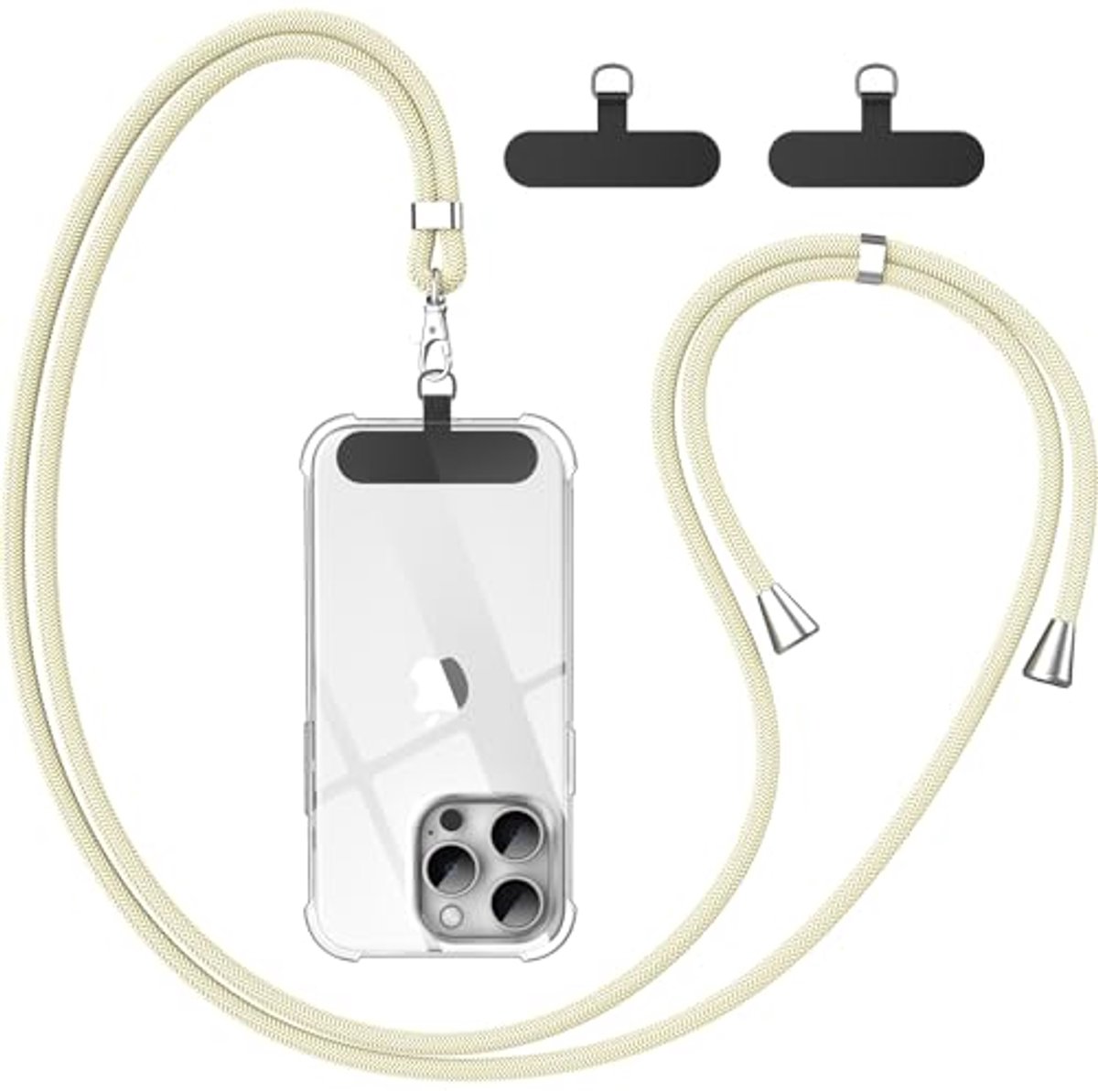 Universele Telefoonketting voor Smartphones - Verstelbaar en Afneembaar, Beige