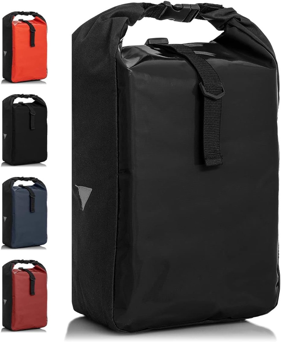Solacis Fietstas enkel - Enkele fietstas waterdicht - Fietstas achter - Bagagedrager - Fietsaccessoires - Fietsen - School - Werk - Boodschappen - Must have!