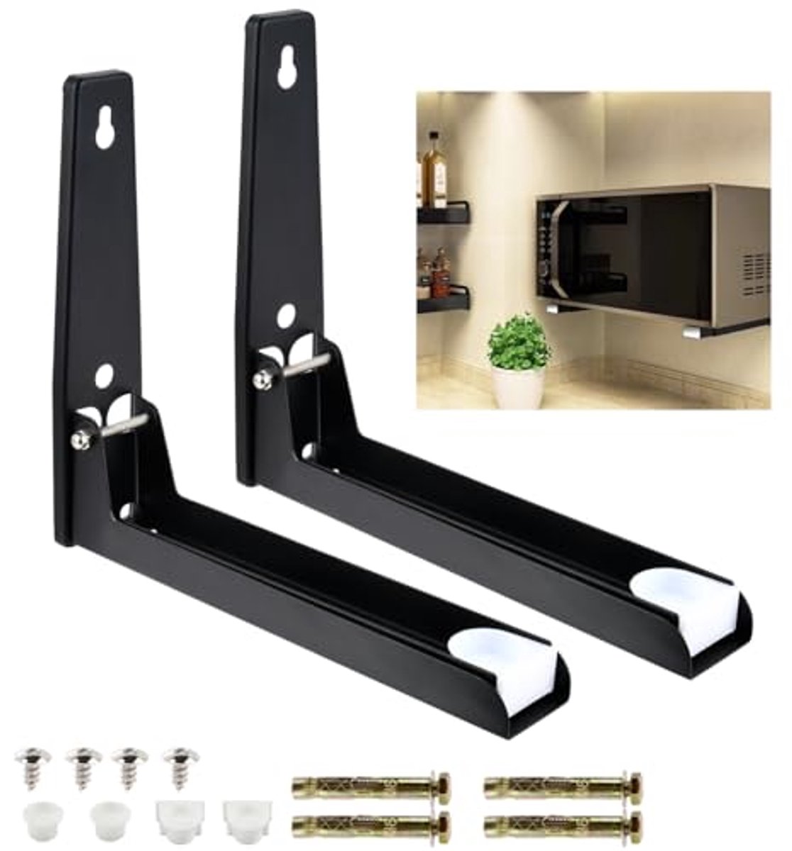 Roestvrij Stalen Magnetronhouder Wand 2 Stuks