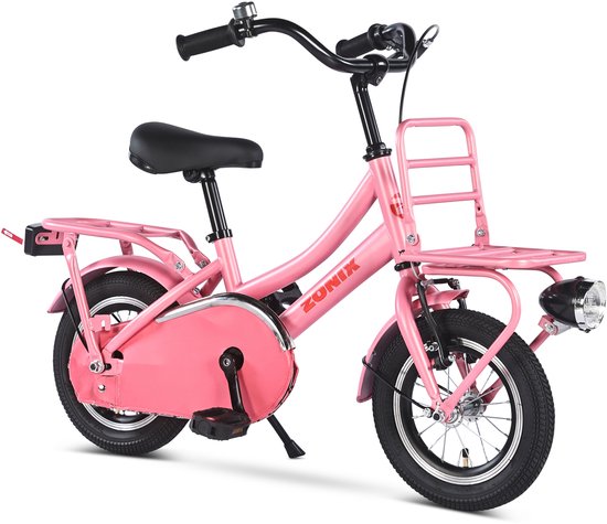 Zonix Meisjesfiets 12 Inch Roze Kinderfiets Transport Voor Meisjes Van 2 Tm 4 Jaar Geschikt Voor Kledingmaat 90-105 van Zonix — afbeelding 2