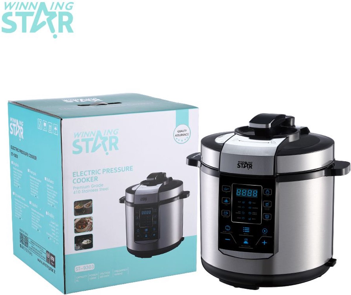 Winning Star Elektrische Multicooker 6 Liter Zilver – foto 3