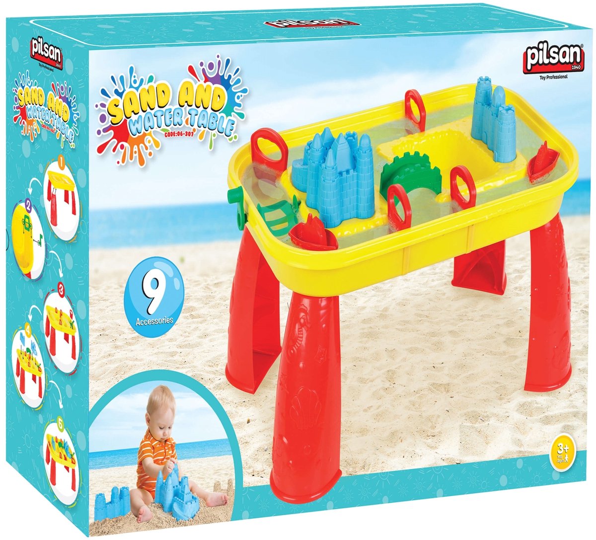 Pilsan Zand- en Watertafel - Inclusief 9 accessoires - Eenvoudige (de)montage — afbeelding 2