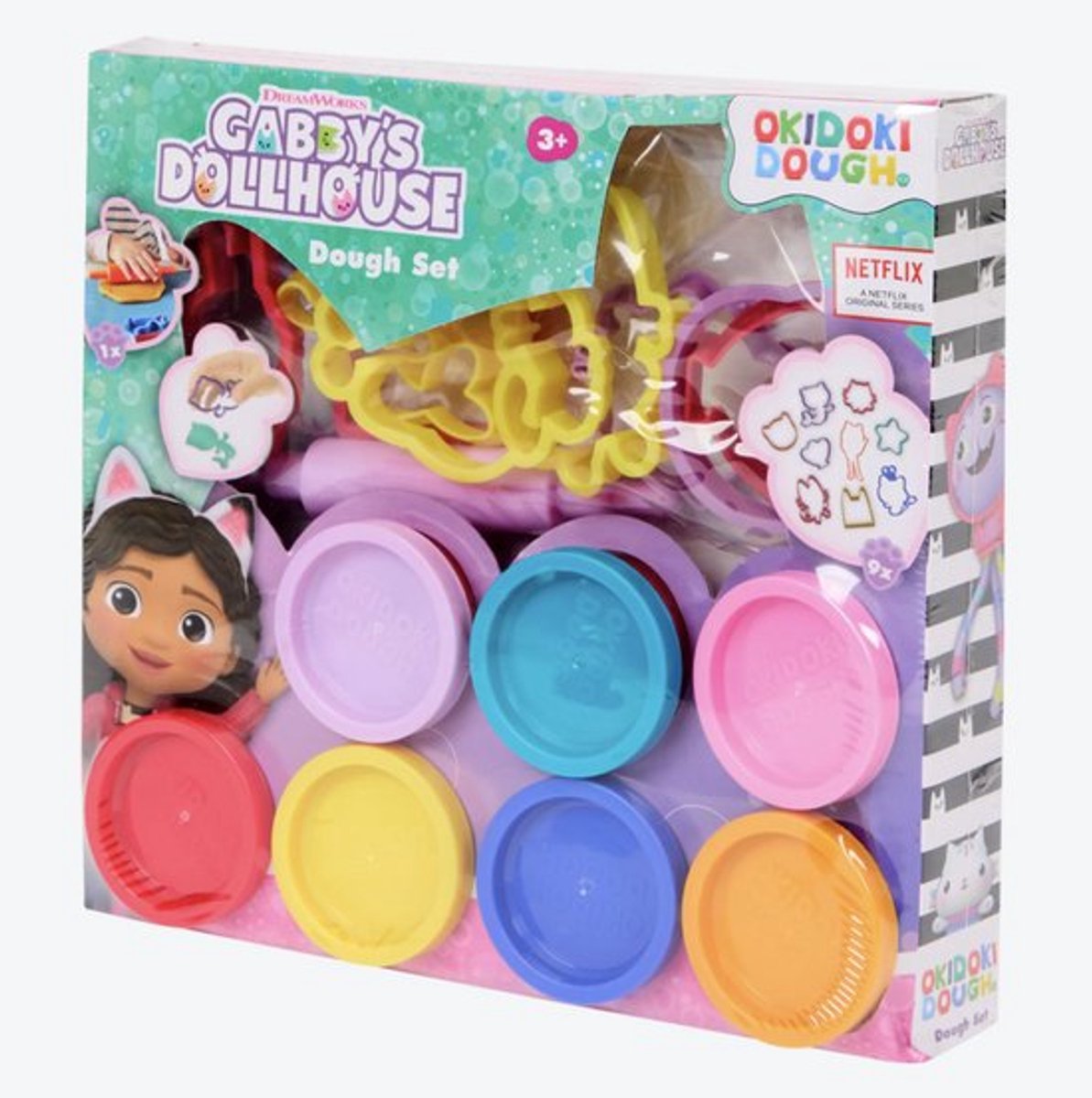 Gabby’s Dollhouse Klei Set – 7x26g Boetseerklei – Inclusief 10 Vormpjes & Roller – Creatief Speelgoed voor Kinderen – Gabby’s Dollhouse Knutselset – Niet Giftig – Voor Peuters & Kleuters – Vanaf 3 Jaar – Kleien & Spelen met Gabby en Vriendjes