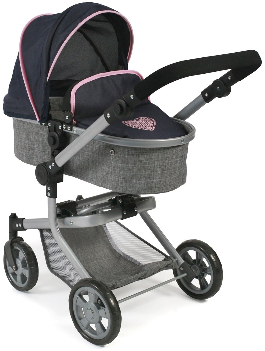 Bayer Chic - Poppenwagen - Navy Grijs