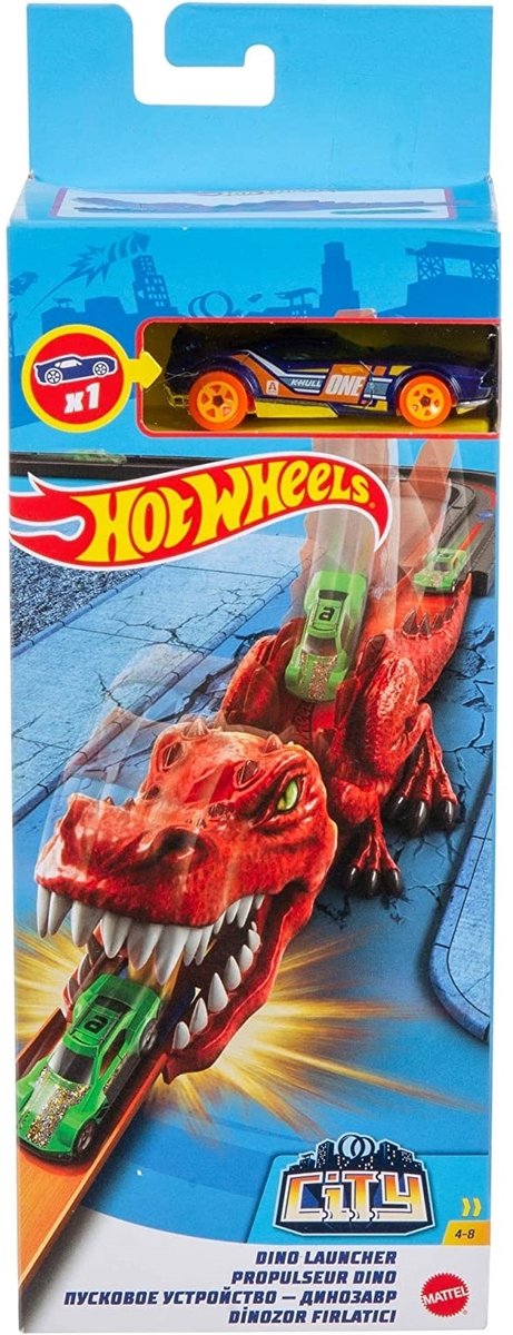Hot Wheels Shark Launcher - Inclusief voertuig 7 cm - Speelfigurenset