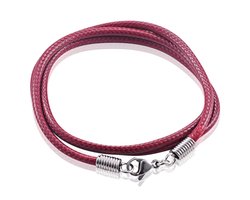 LGT Jewels waxkoord ketting Bordeauxrood - 2.5mm-65cm