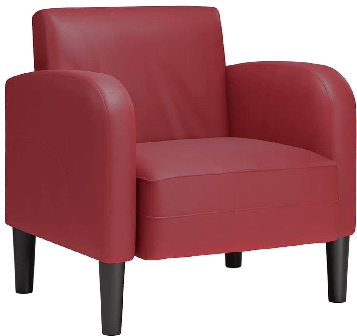 vidaXL - Fauteuil - met - armleuningen - 54 - cm - kunstleer - wijnrood