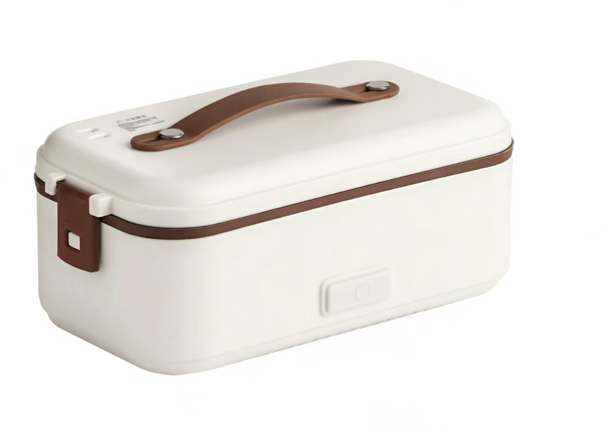 Witte enkellaags geïsoleerde doos - Lichtgewicht draagbare lunchbox - Plug-in lunchbox