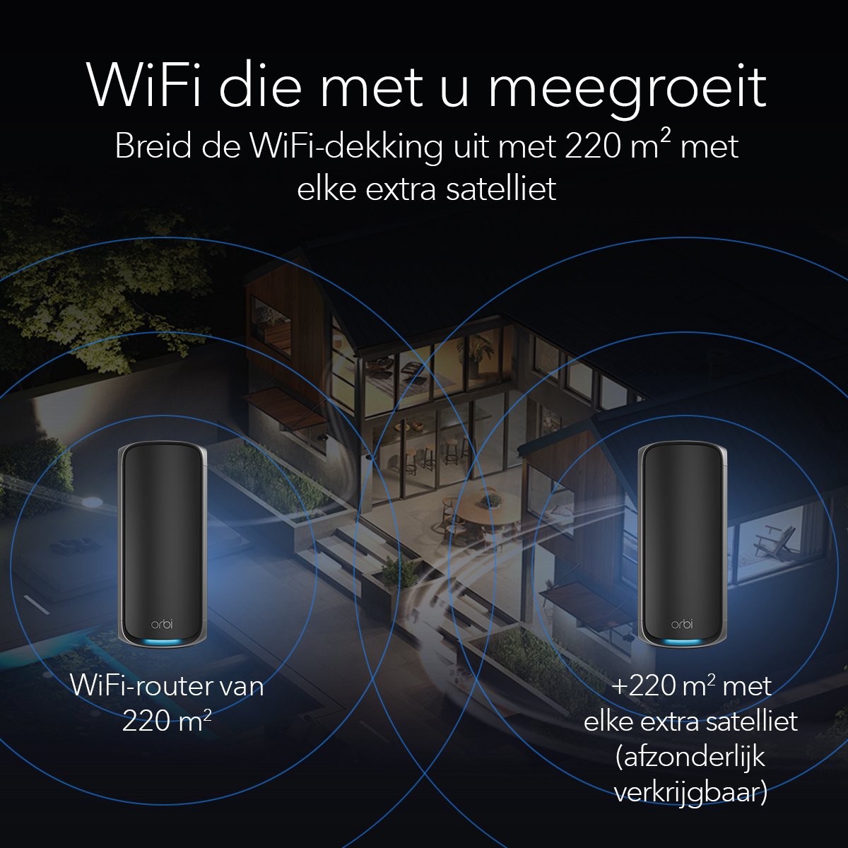 NETGEAR Orbi RBE971SB - Mesh WiFi - WiFi Versterker - WiFi 7 - 27000 Mbps - Quad-Band - Router - Zwart – foto 4