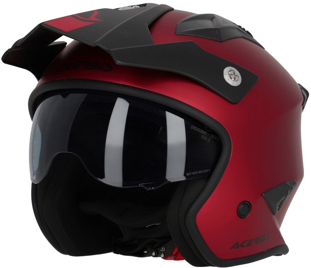 Acerbis Aria Metallic Mat Rood Jethelm - Helm