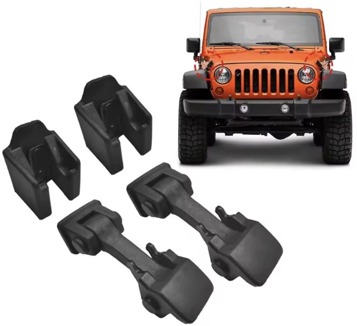 medj- Beugel Vergrendelingen beugel Motorkap sluiting Hendel motorkap geschikt voor Jeep Wrangler JK 2007-2018